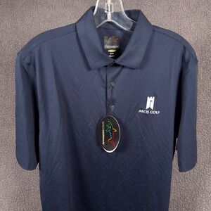 Greg Norman Golf Polo Shirt Mens Medium Navy Blue Play Dry Arcis Golf G7S21K480